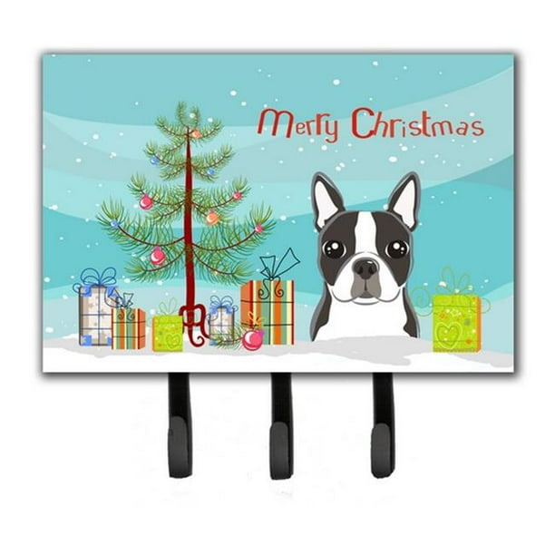 Large Multicolor Carolines Treasures BB1575TH68 Christmas Tree and Boston Terrier Leash or Key Holder Large Multicolor Carolines Treasures BB1575TH68 Christmas Tree and Boston Terrier Leash or Key Holder